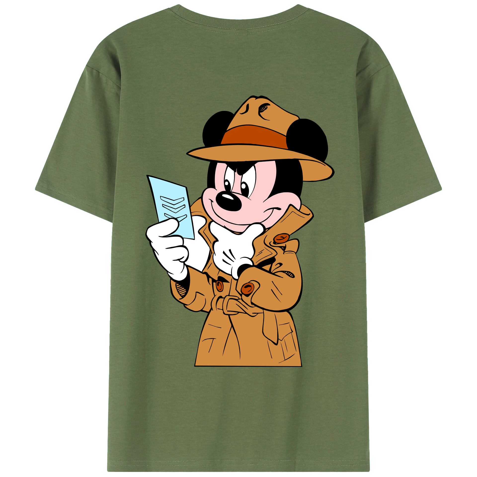 ミッキーマウス Mickey Mouse 綿100％ メンズ半袖Tシャツ（バックプリント） 通気性